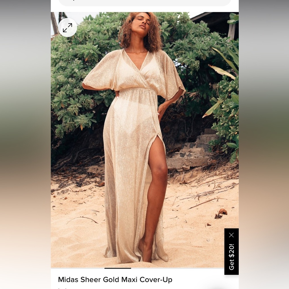 Lulu’s Sheer Gold Cover Up